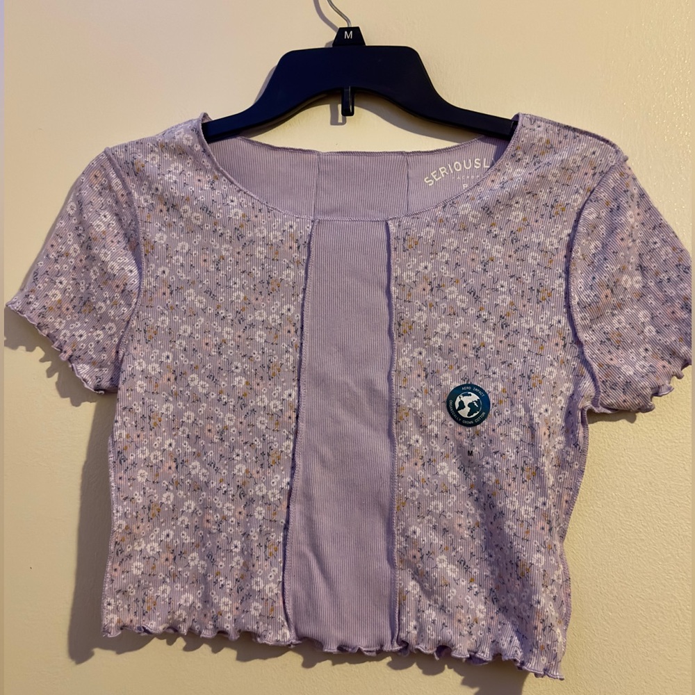 Aeropostale Light Purple Floral Kids Tee
